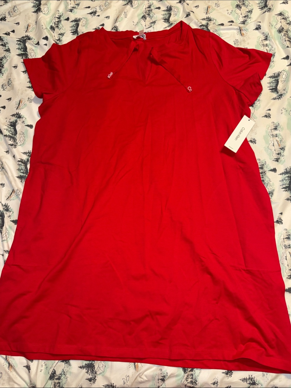 Calvin Klein Red Short-Sleeve Dress NEW Women’s 2X Shirt Dress